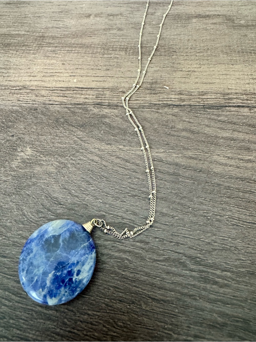 Blue Sodalite Pendant Necklace - Women Jewelry